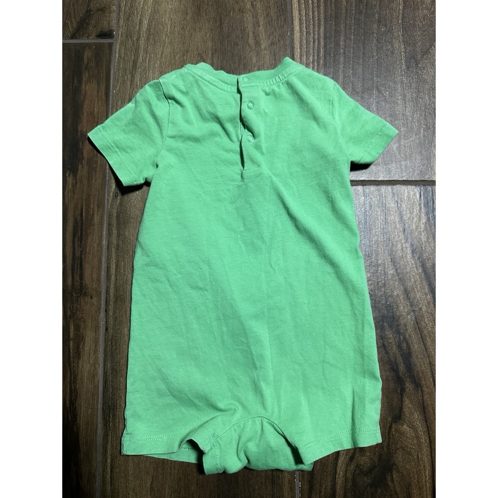 Ralph Lauren Polo Bear Striped Cotton Jersey Baby Romper Shortall - Size 9M - Picture 2 of 5